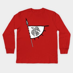 Viking Raven Banner Kids Long Sleeve T-Shirt